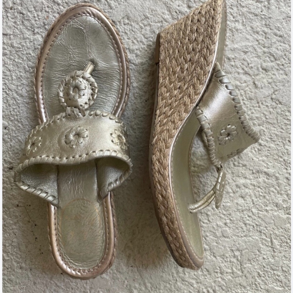 Jack Rogers Metallic Gold Jute Sandals